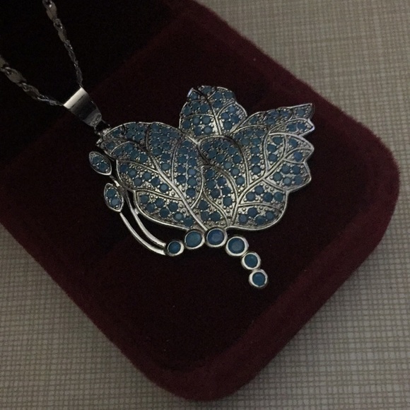 NEW Butterfly blue turquoise pendant only - Picture 5 of 10